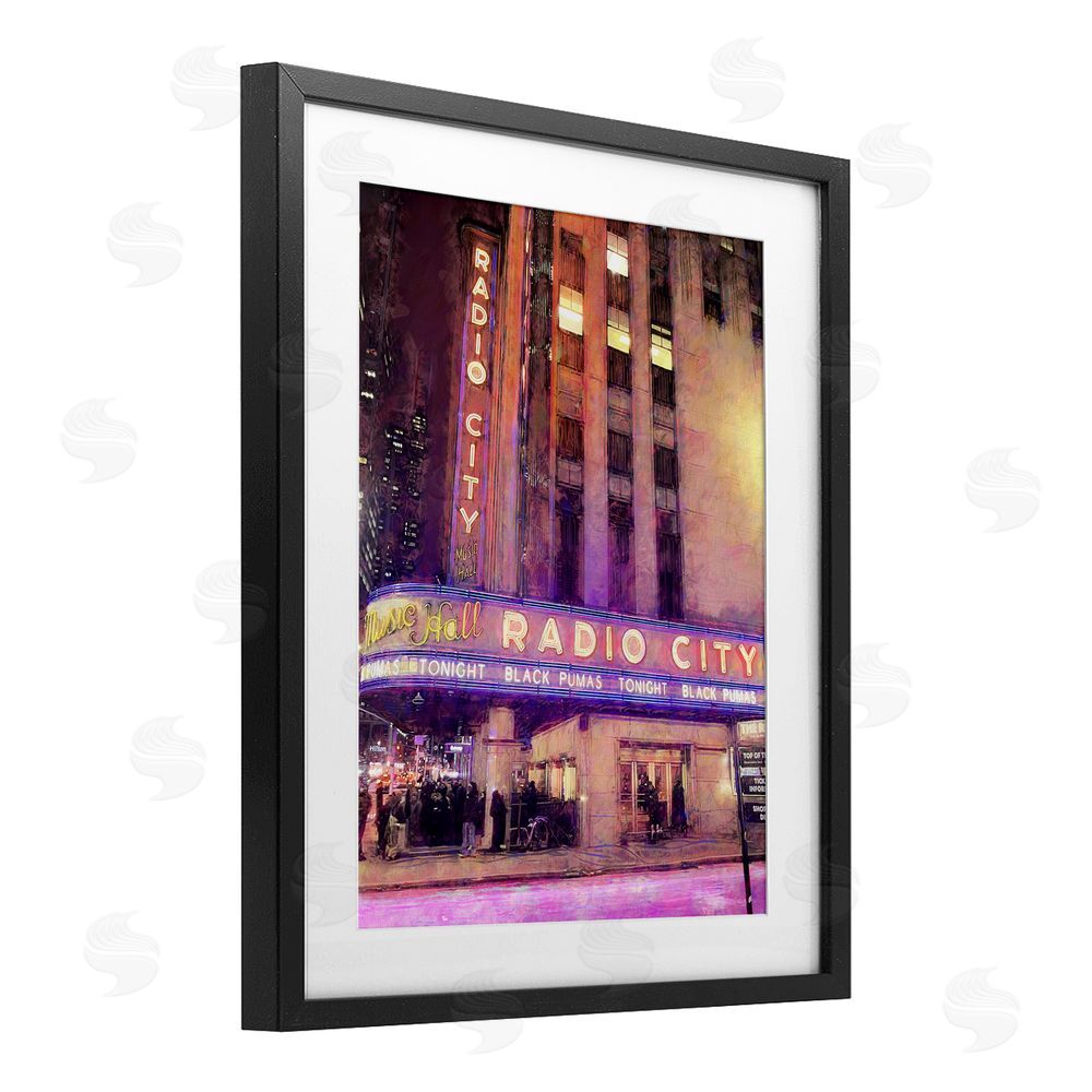 Grotto Studios Radio City Music Hall Black Framed Print Under Glass Wall Art