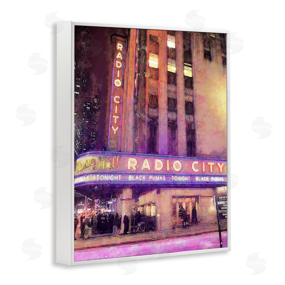 Grotto Studios Radio City Music Hall White Framed Giclee Wall Art Print