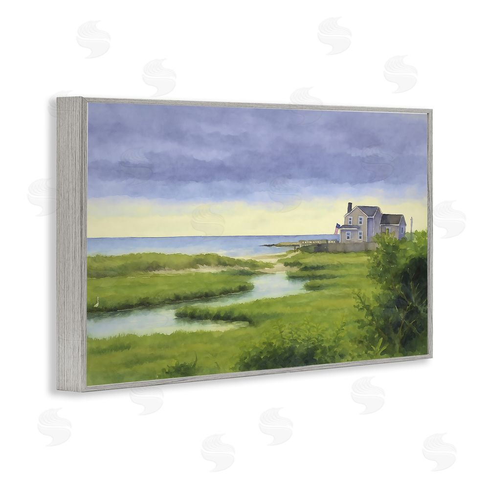 Grotto Studios Marshside Serenity on Cape Gray Framed Giclee Wall Art Print