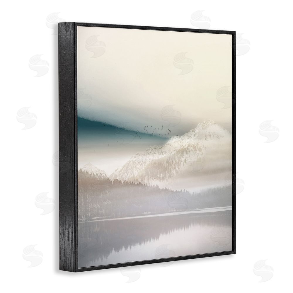 Gemma Bardot Mountainous Vanilla Landscape Black Framed Giclee Wall Art Print