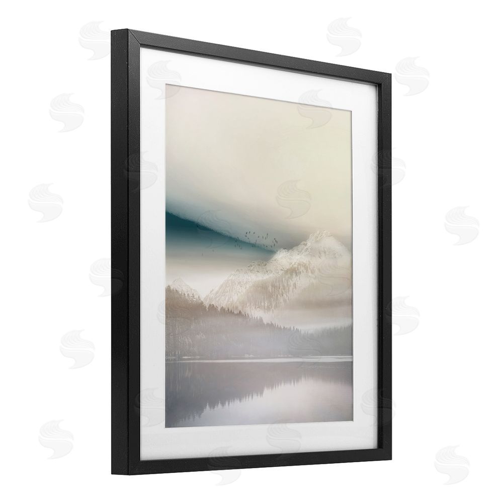 Gemma Bardot Mountainous Vanilla Landscape Black Framed Print Under Glass Wall Art