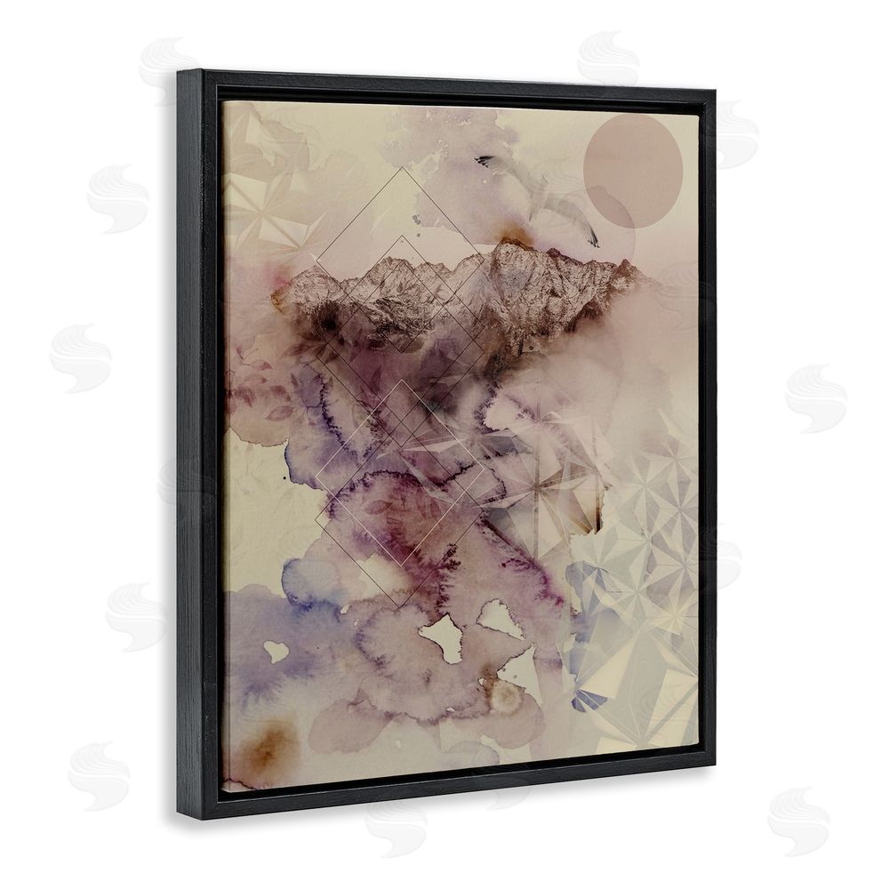 Gemma Bardot Dust Abstract with Geometrics Black Floating Frame Canvas Wall Art