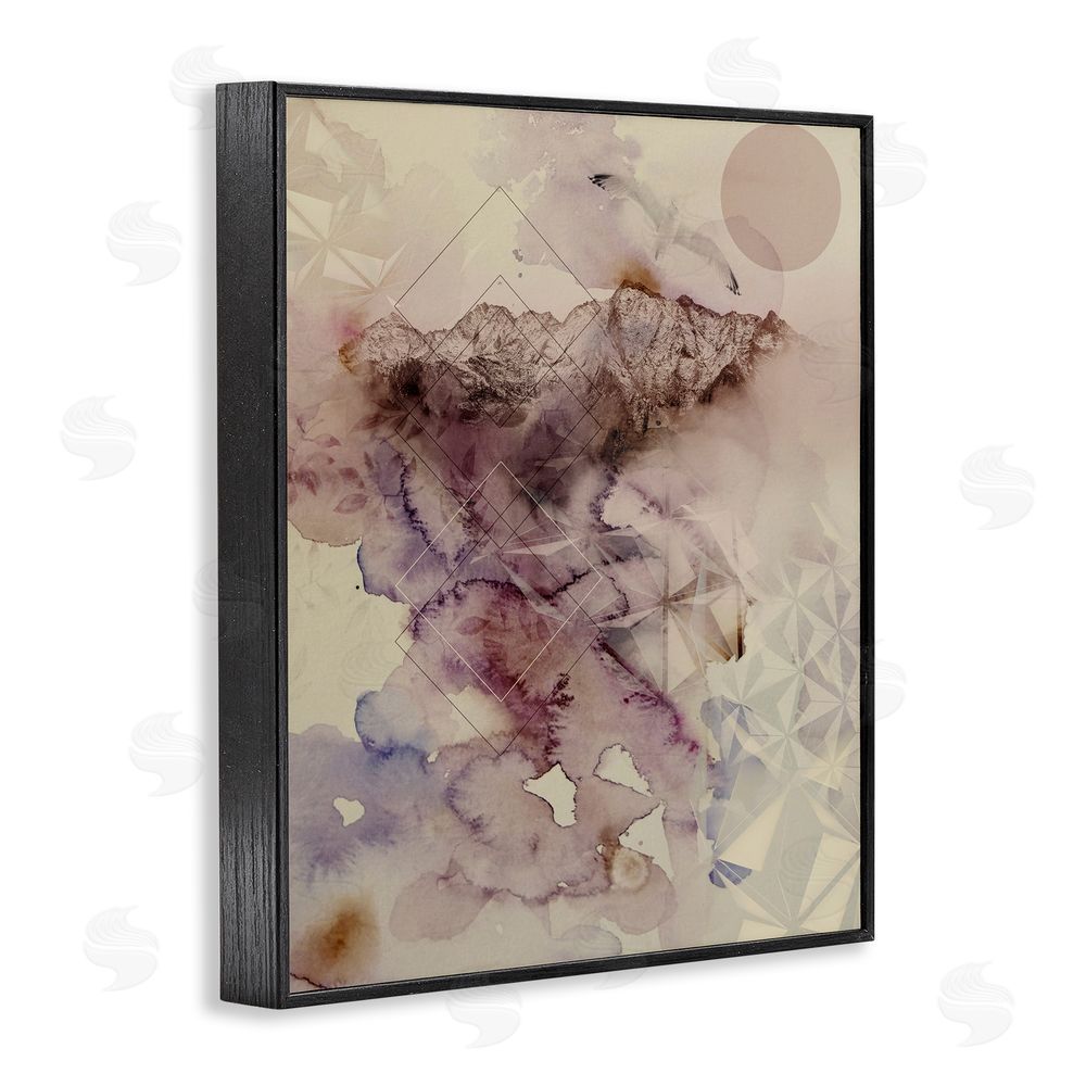 Gemma Bardot Dust Abstract with Geometrics Blacked Framed Giclee Wall Art Print