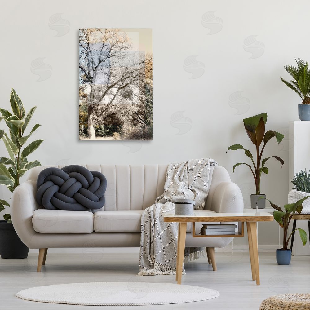 Gemma Bardot Tree Collage Layers Stretched Canvas Wall Art Print in Room