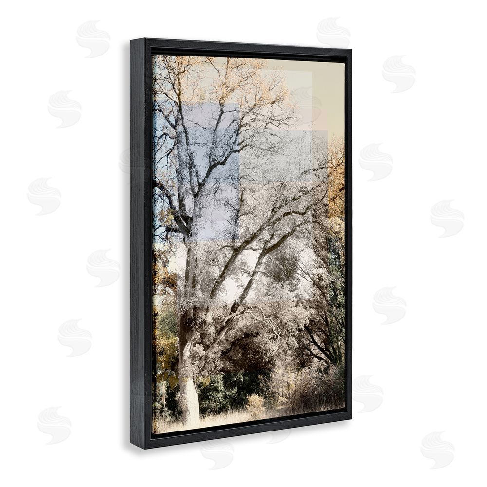 Gemma Bardot Tree Collage Layers Black Floating Frame Canvas Wall Art Print