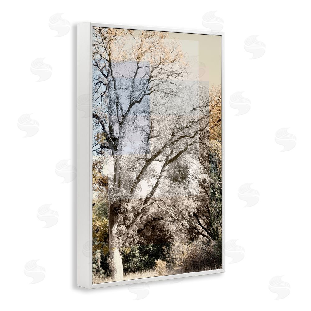 Gemma Bardot Tree Collage Layers White Framed Giclee Wall Art Print