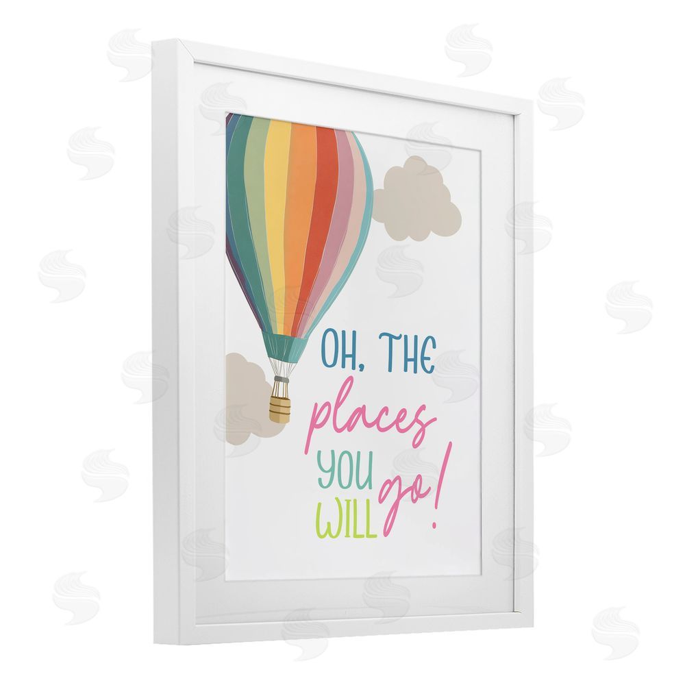 Christine Simpson Art The Places You Will Go White Framed Print Under Glass Wall Art