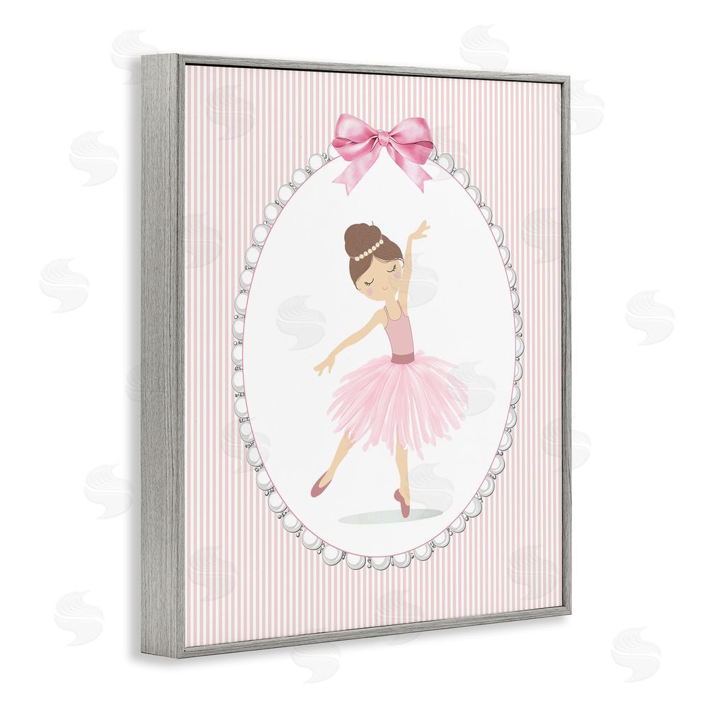 Christine Simpson Art Delicate Dance on Stripes Gray Framed Giclee Wall Art Print