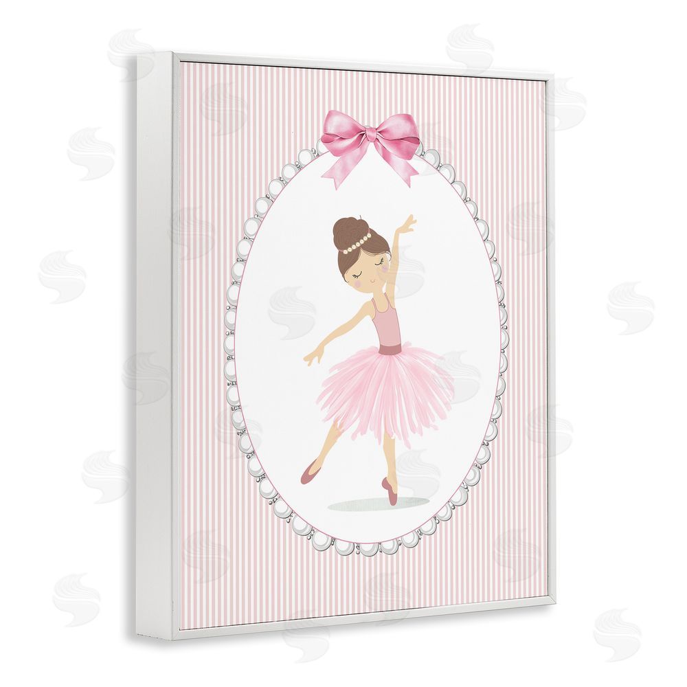 Christine Simpson Art Delicate Dance on Stripes White Framed Giclee Wall Art Print