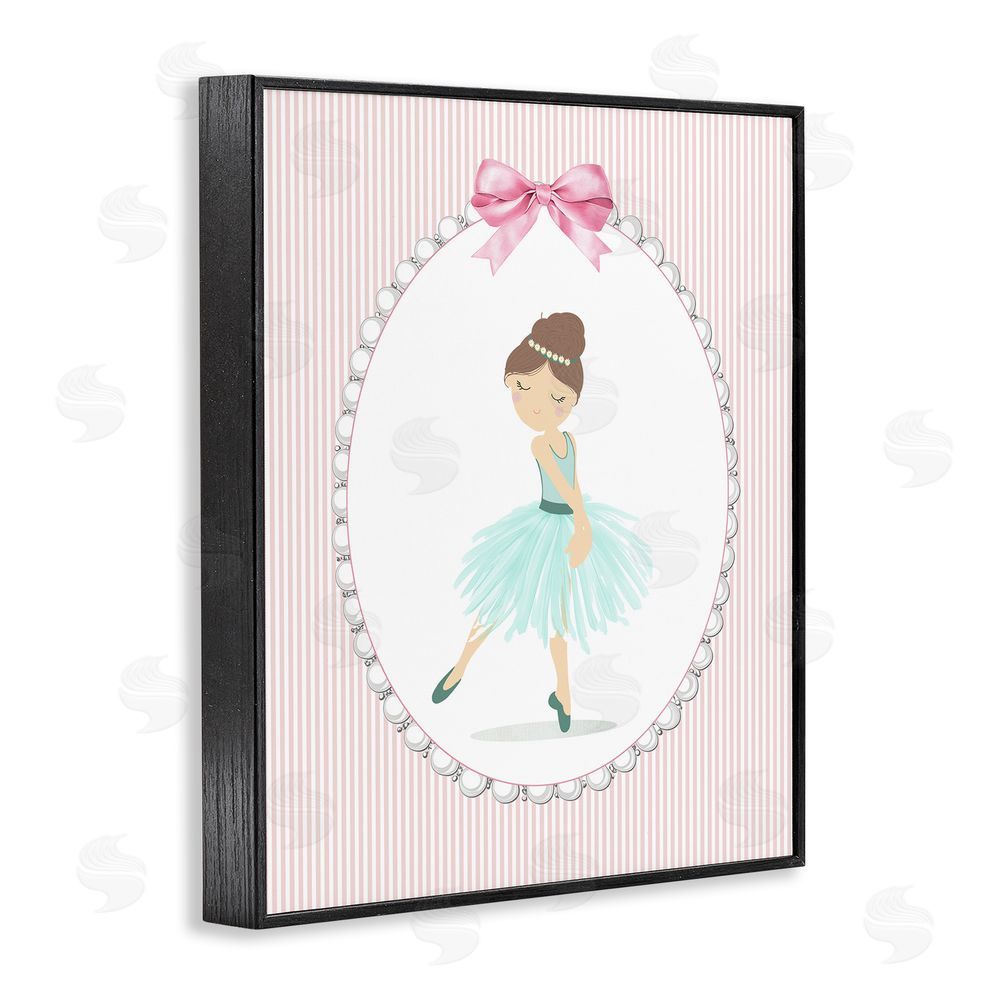 Christine Simpson Art Elegant Dance on Stripes Black Framed Giclee Wall Art Print