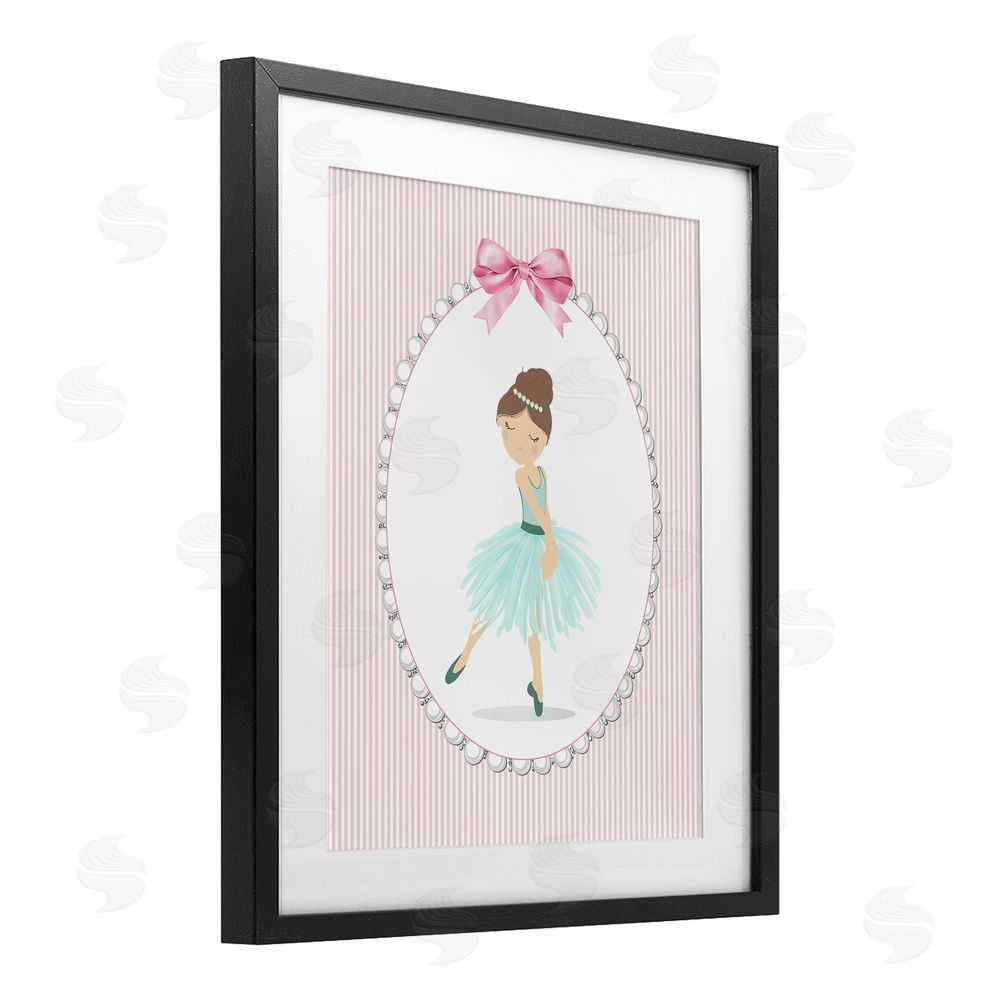 Christine Simpson Art Elegant Dance on Stripes Black Framed Print Under Glass Wall Art