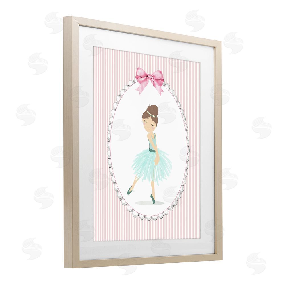Christine Simpson Art Elegant Dance on Stripes Brown Framed Print Under Glass Wall Art