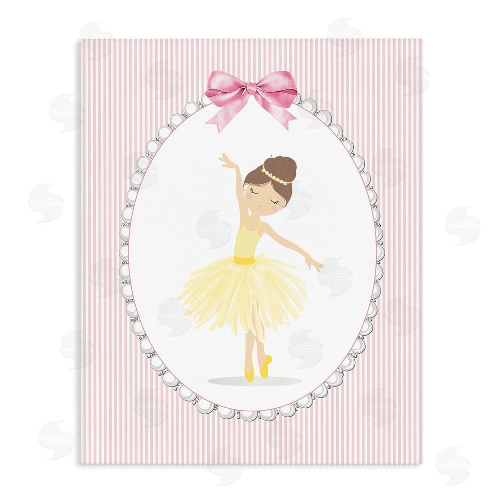 Christine Simpson Art Dainty Dance on Stripes Stretched Canvas Wall Art Print