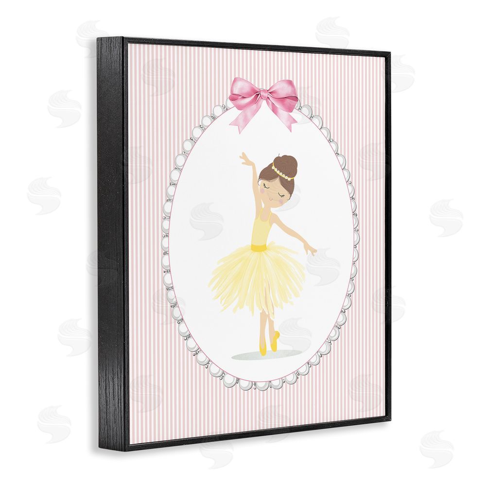 Christine Simpson Art Dainty Dance on Stripes Black Framed Giclee Wall Art Print