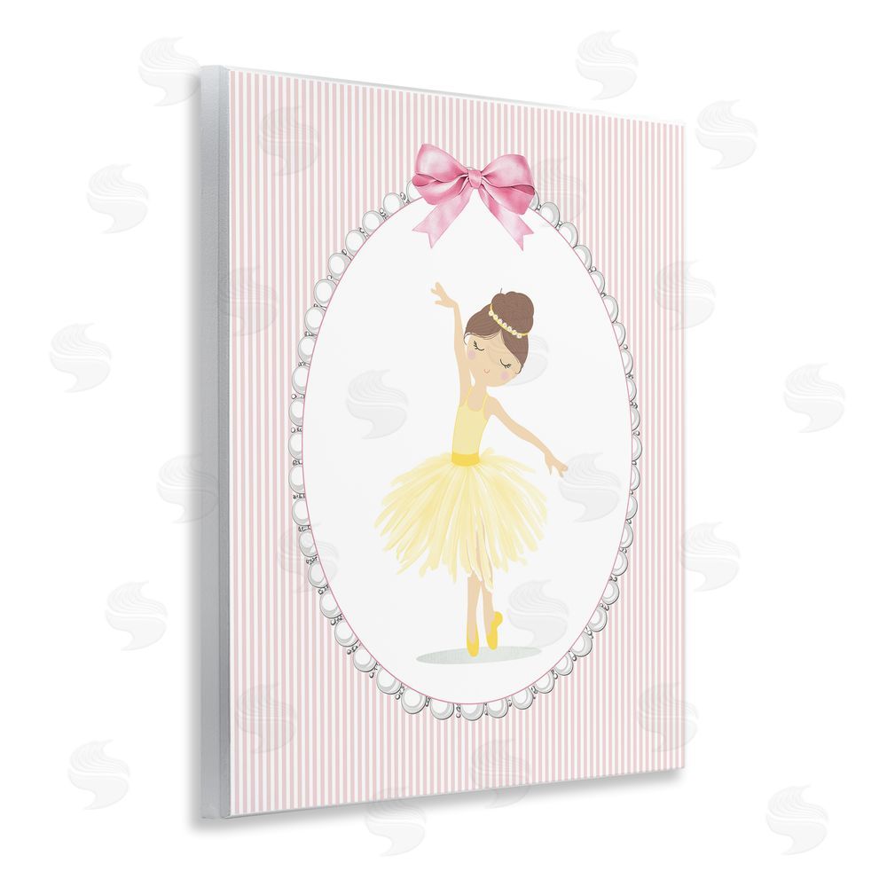Christine Simpson Art Dainty Dance on Stripes Wooden Wall Plaque Art Print