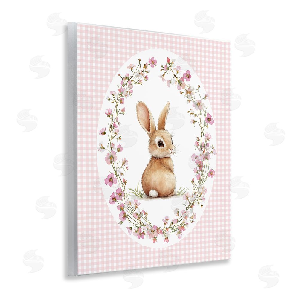 Christine Simpson Art Spring Gingham Rabbit Wall Plaque Art Print