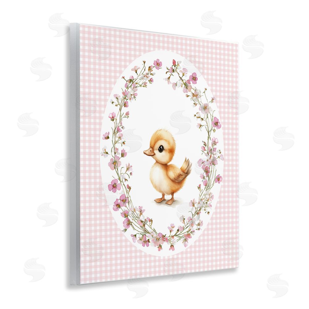 Christine Simpson Art Spring Gingham Duckling Wall Plaque Art Print