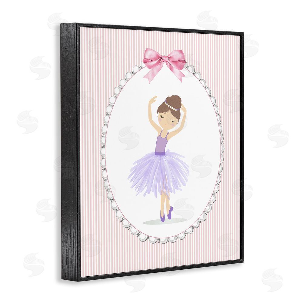 Christine Simpson Art Graceful Dance on Stripes Black Framed Giclee Wall Art Print
