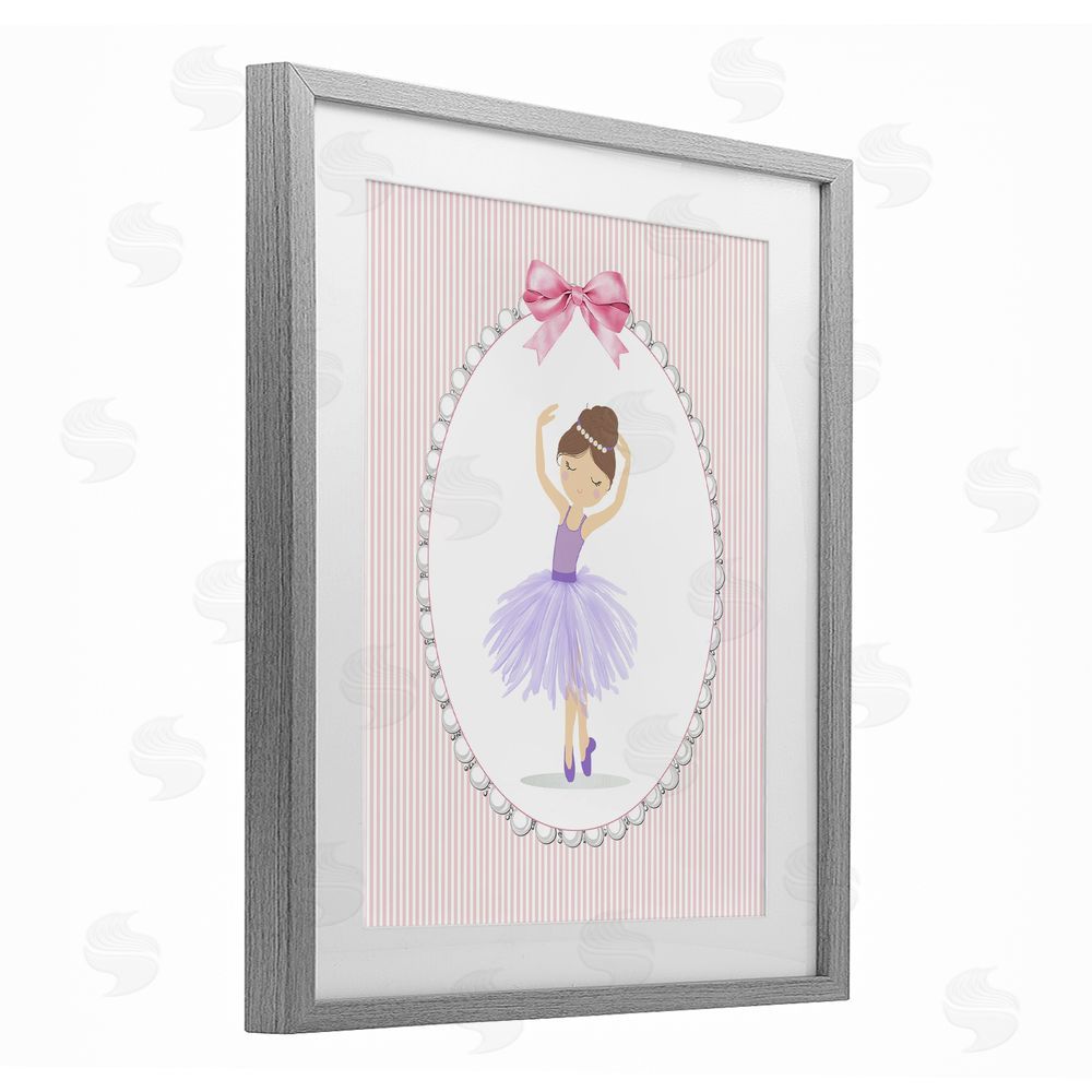 Christine Simpson Art Graceful Dance on Stripes Gray Framed Print Under Glass Wall Art