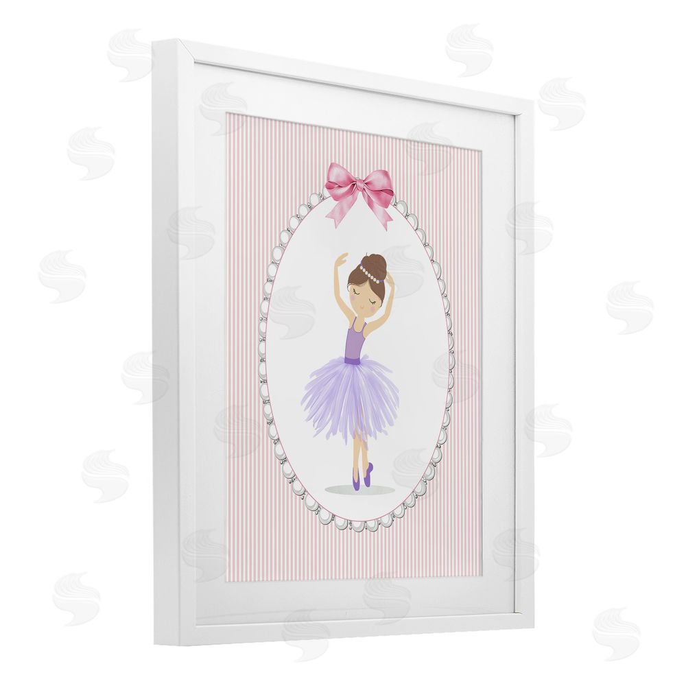 Christine Simpson Art Graceful Dance on Stripes White Framed Print Under Glass Wall Art