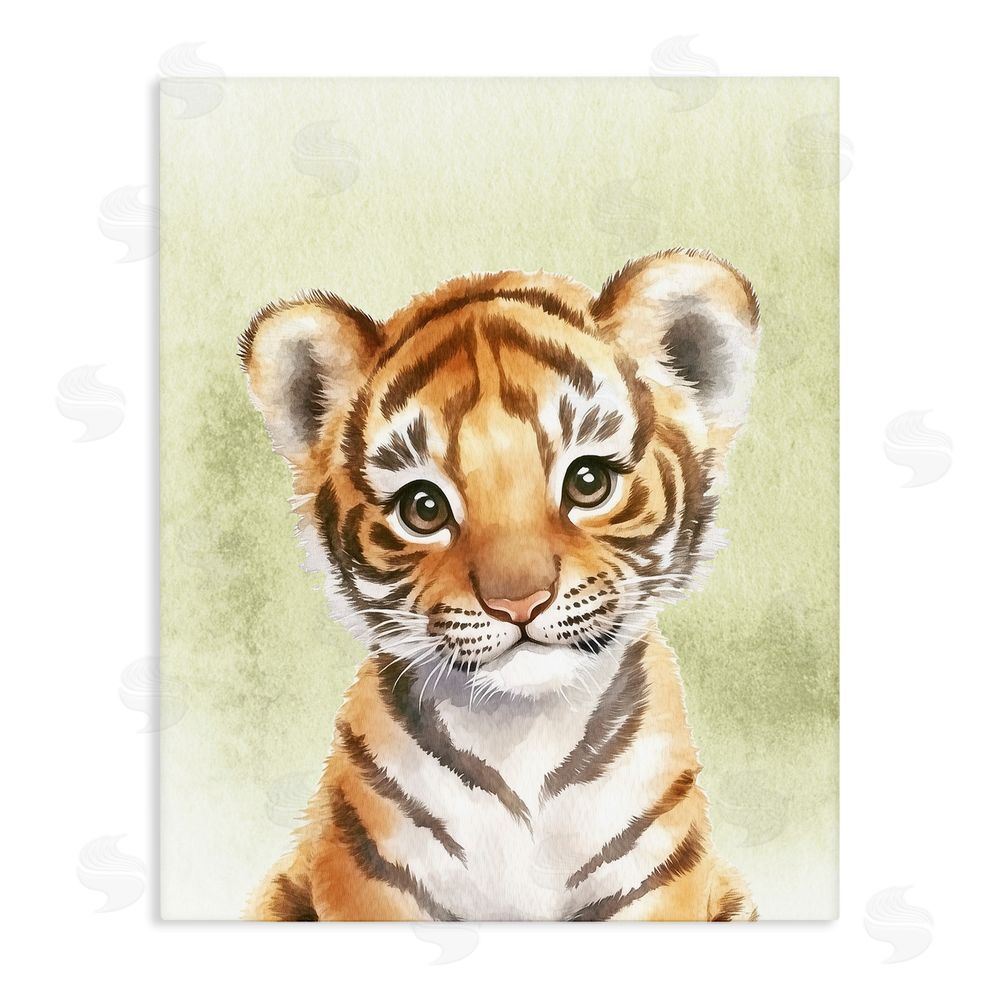 Christine Simpson Art Jungle Friends Baby Tiger Stretched Canvas Wall Art Print