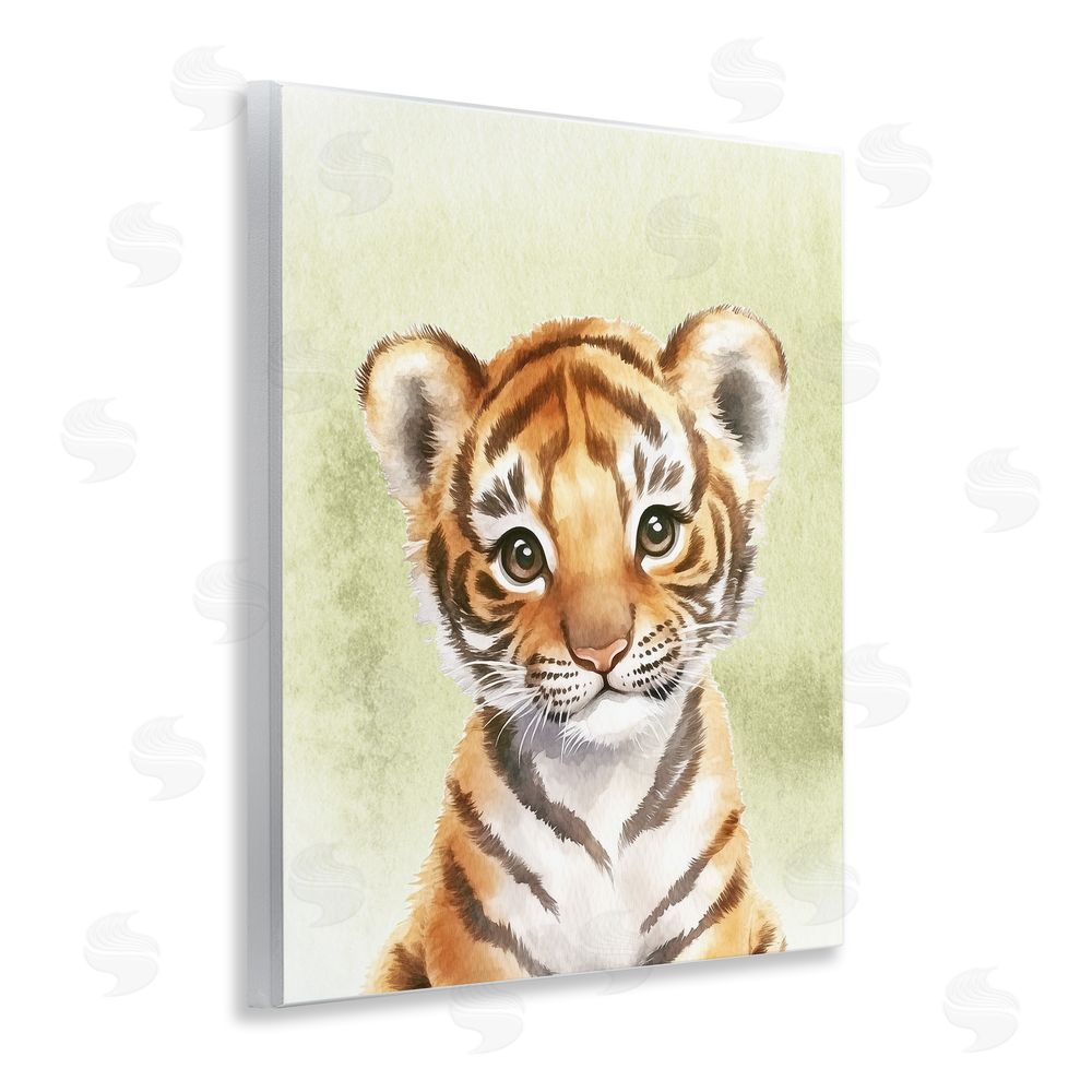 Christine Simpson Art Jungle Friends Baby Tiger Wooden Wall Plaque Art Print