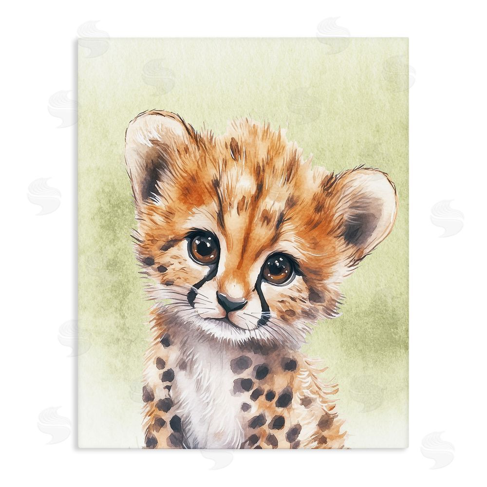 Christine Simpson Art Jungle Friends Baby Cheetah Stretched Canvas Wall Art Print
