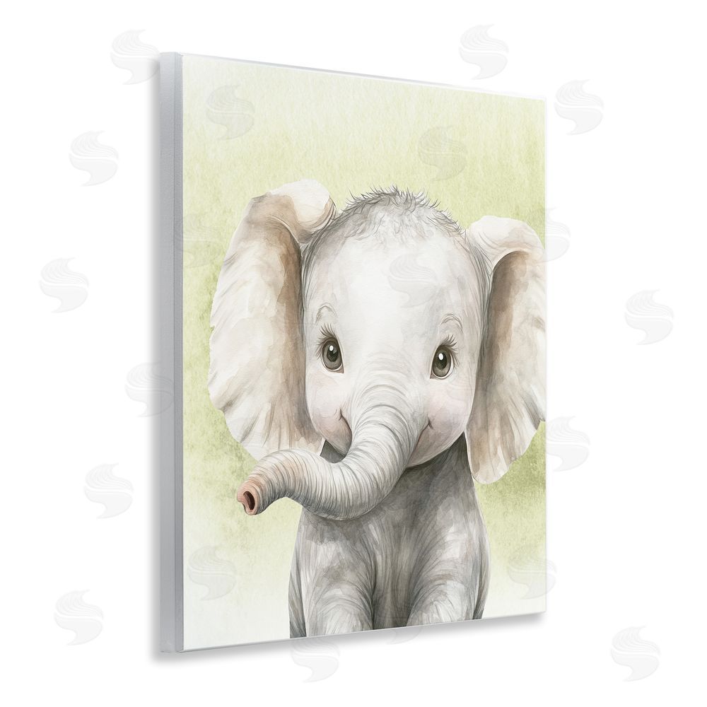 Christine Simpson Art Jungle Friends Baby Elephant Wooden Wall Plaque Art Print