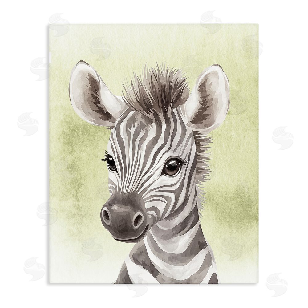 Christine Simpson Art Jungle Friends Baby Zebra Stretched Canvas Wall Art Print