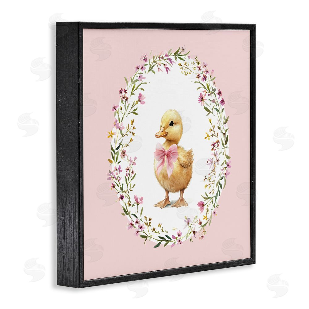 Christine Simpson Art Blush Pink Duckling Black Framed Giclee Wall Art Print