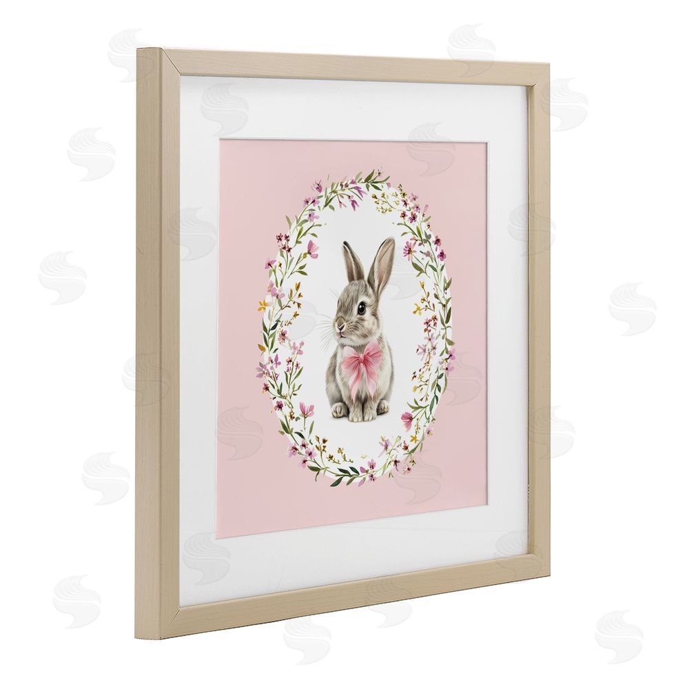 Christine Simpson Art Blush Pink Bunny Birch Framed Print Under Glass Wall Art