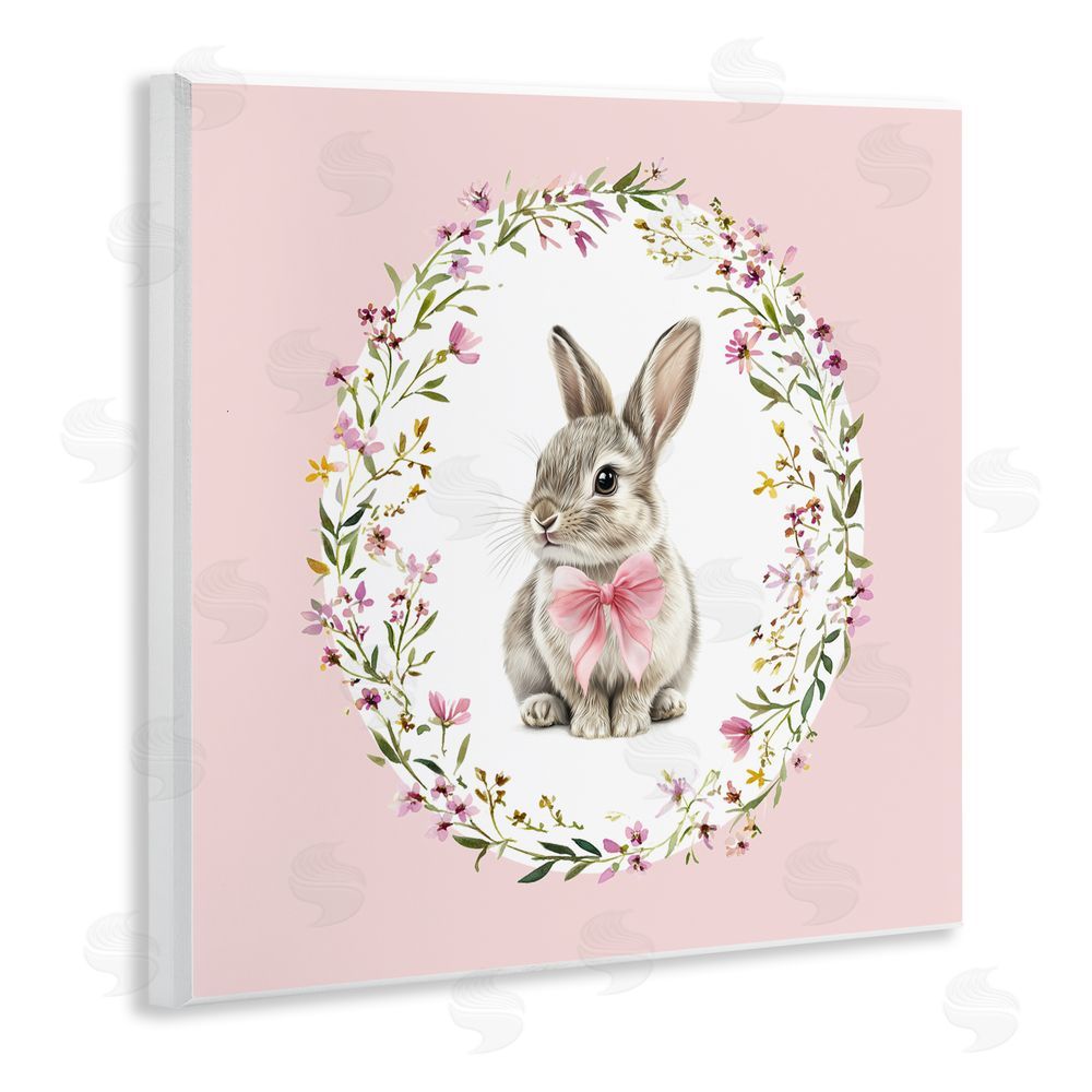 Christine Simpson Art Blush Pink Bunny Wall Plaque Art Print