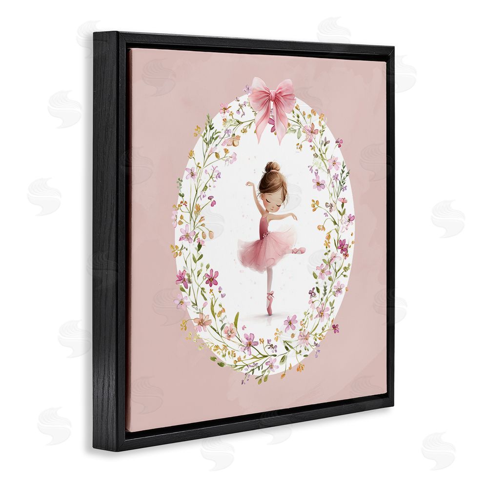 Christine Simpson Art Ballet Dancing Princess Black Floating Frame Canvas Wall Art Print
