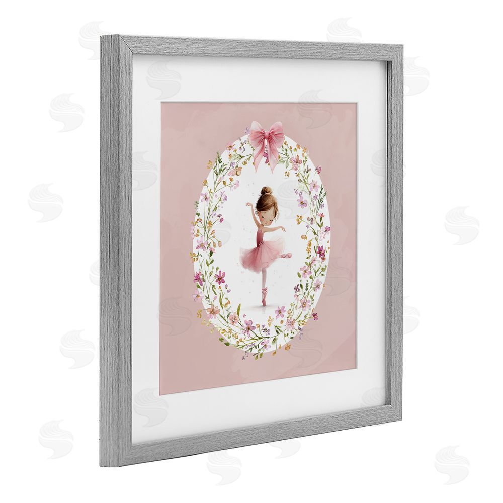Christine Simpson Art Ballet Dancing Princess Gray Framed Print Under Glass Wall Art