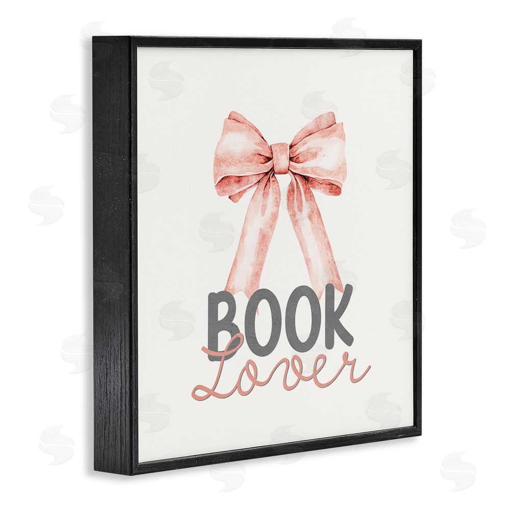 Kim Allen Book Lover Pink Bow Black Framed Giclee Wall Art Print