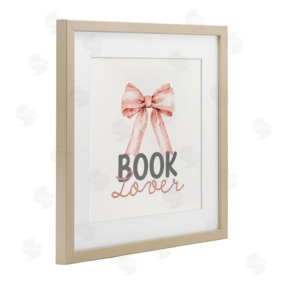 Kim Allen Book Lover Pink Bow Brown Framed Print Under Glass Wall Art