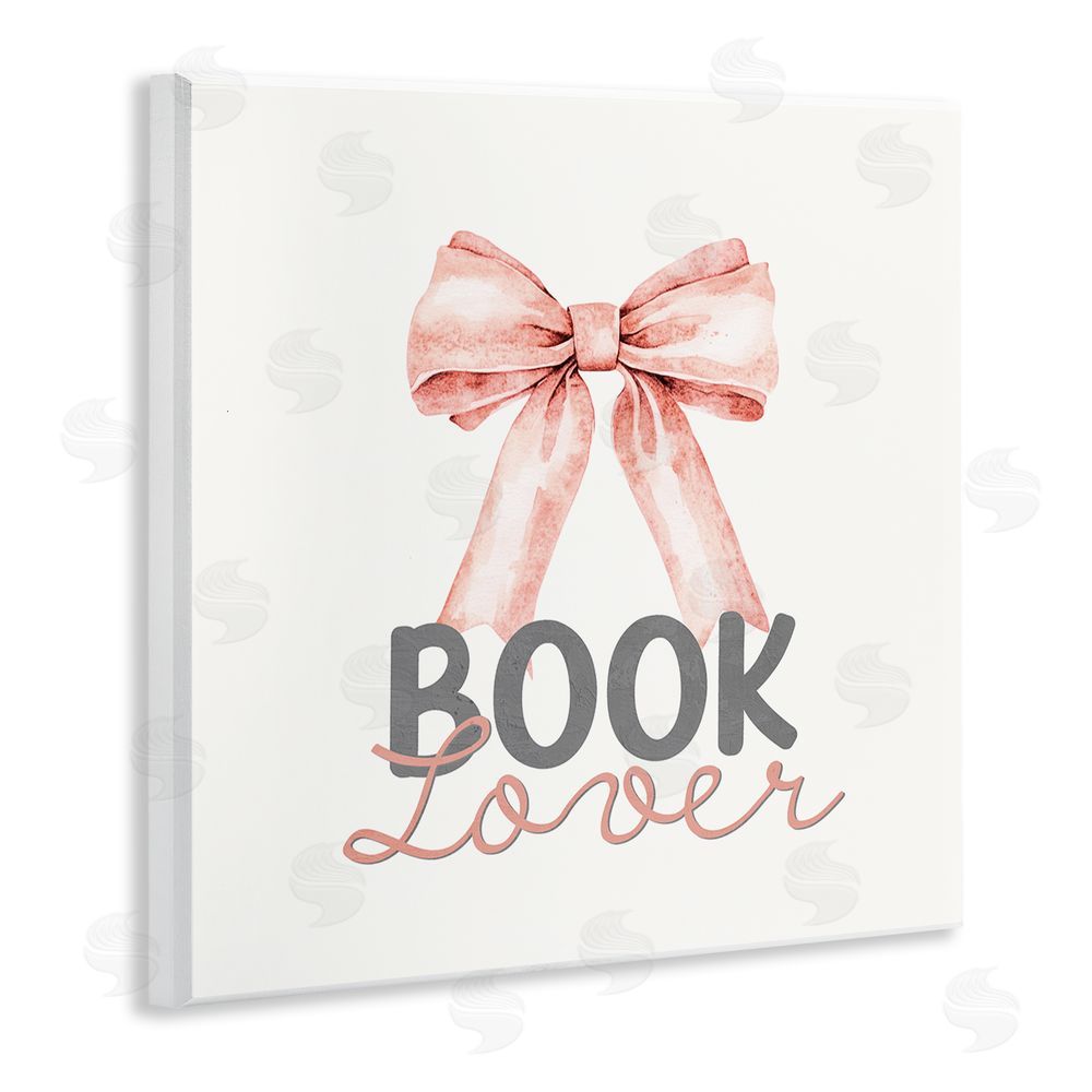 Kim Allen Book Lover Pink Bow Wooden Wall Plaque Art Print