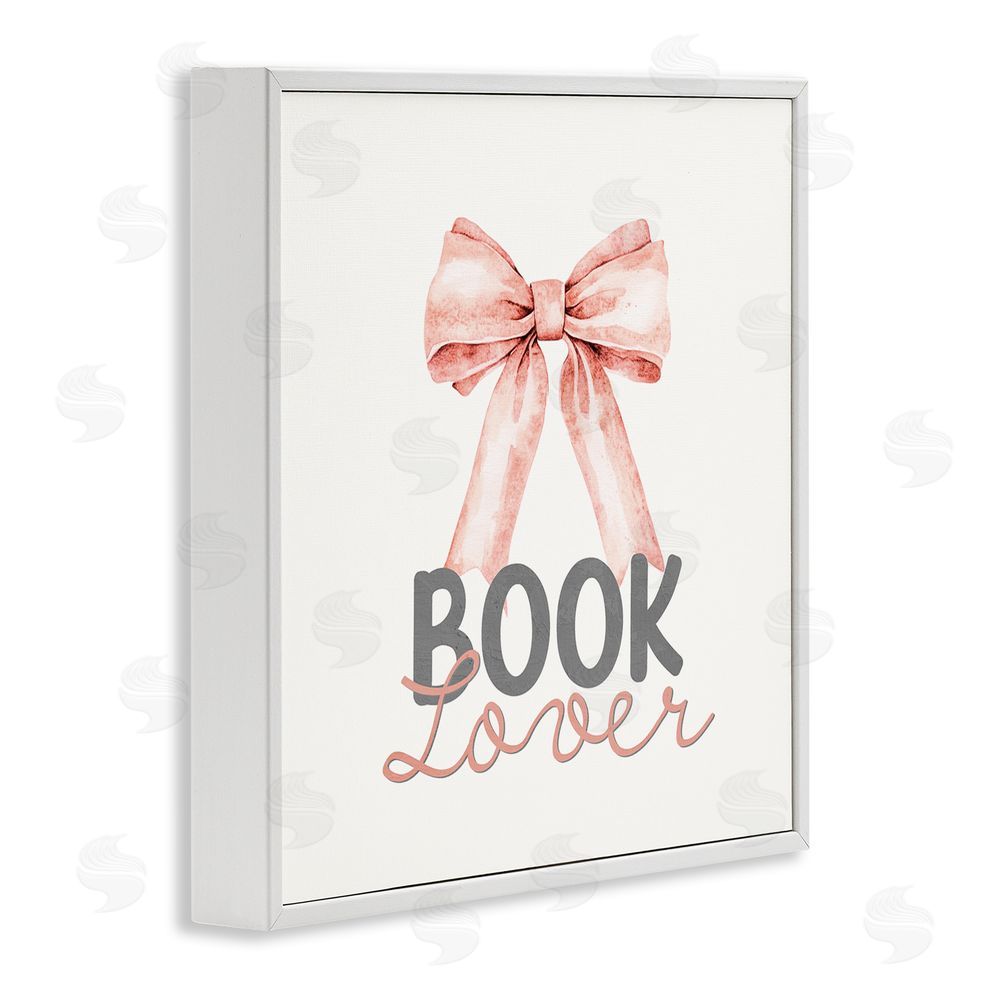 Kim Allen Book Lover Pink Bow White Framed Giclee Wall Art Print