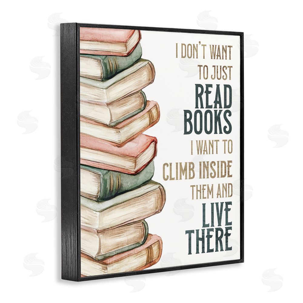 Kim Allen Climb Inside Books & Live There Black Framed Giclee Wall Art Print