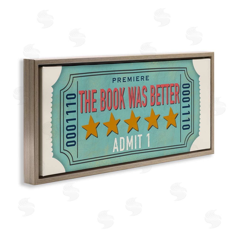 Julia Frost The Book Was Better Brown Floating Frame Canvas Wall Art Print