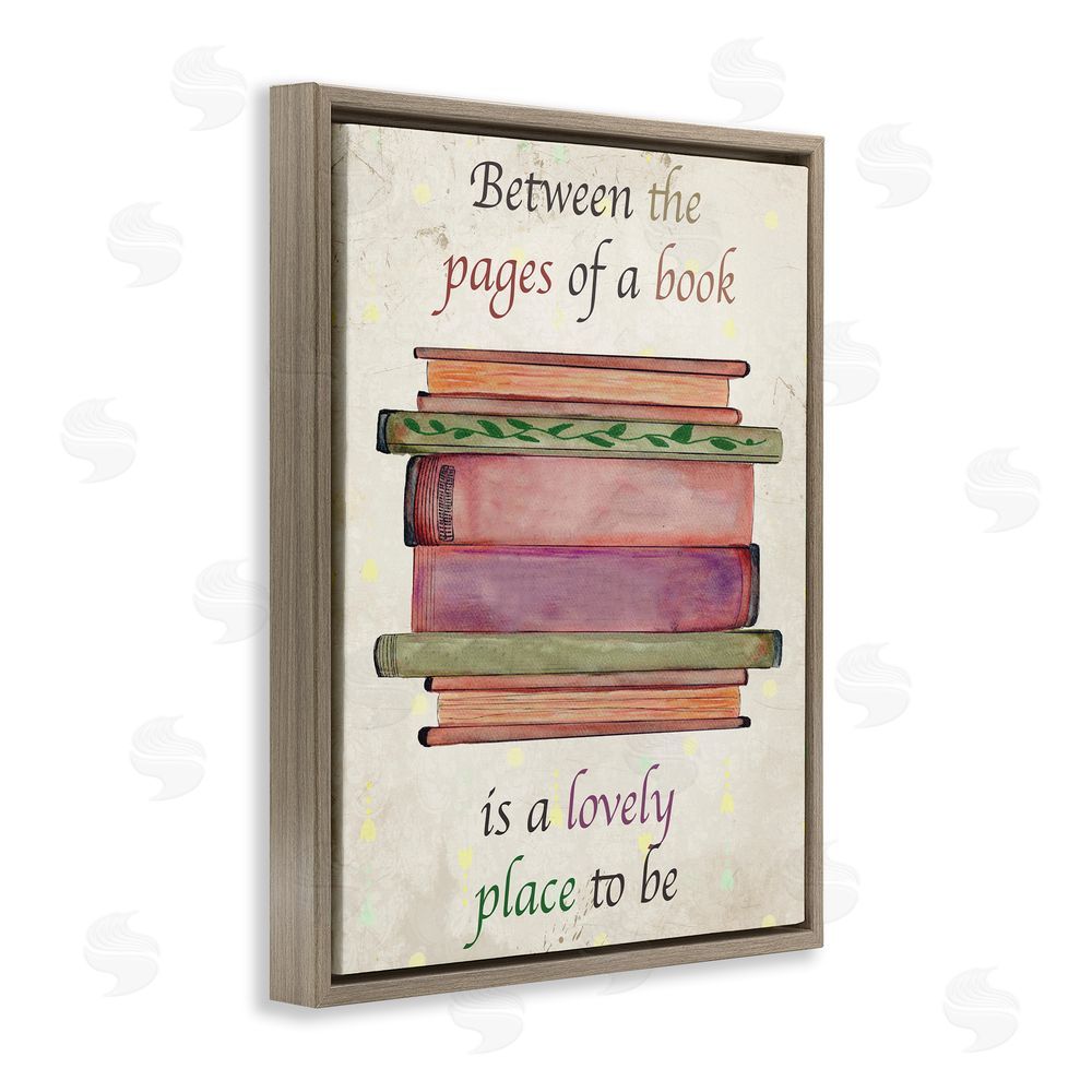 Julia Frost Between Pages Of A Book Brown Floating Frame Canvas Wall Art Print