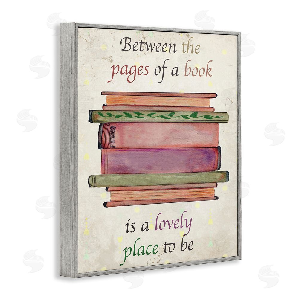 Julia Frost Between Pages Of A Book Gray Framed Giclee Wall Art Print