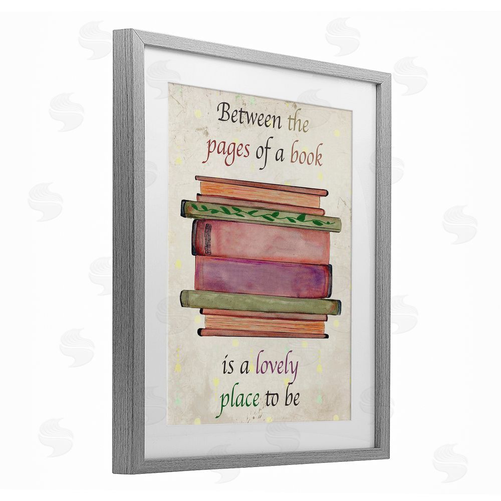 Julia Frost Between Pages Of A Book Gray Framed Print Under Glass Wall Art