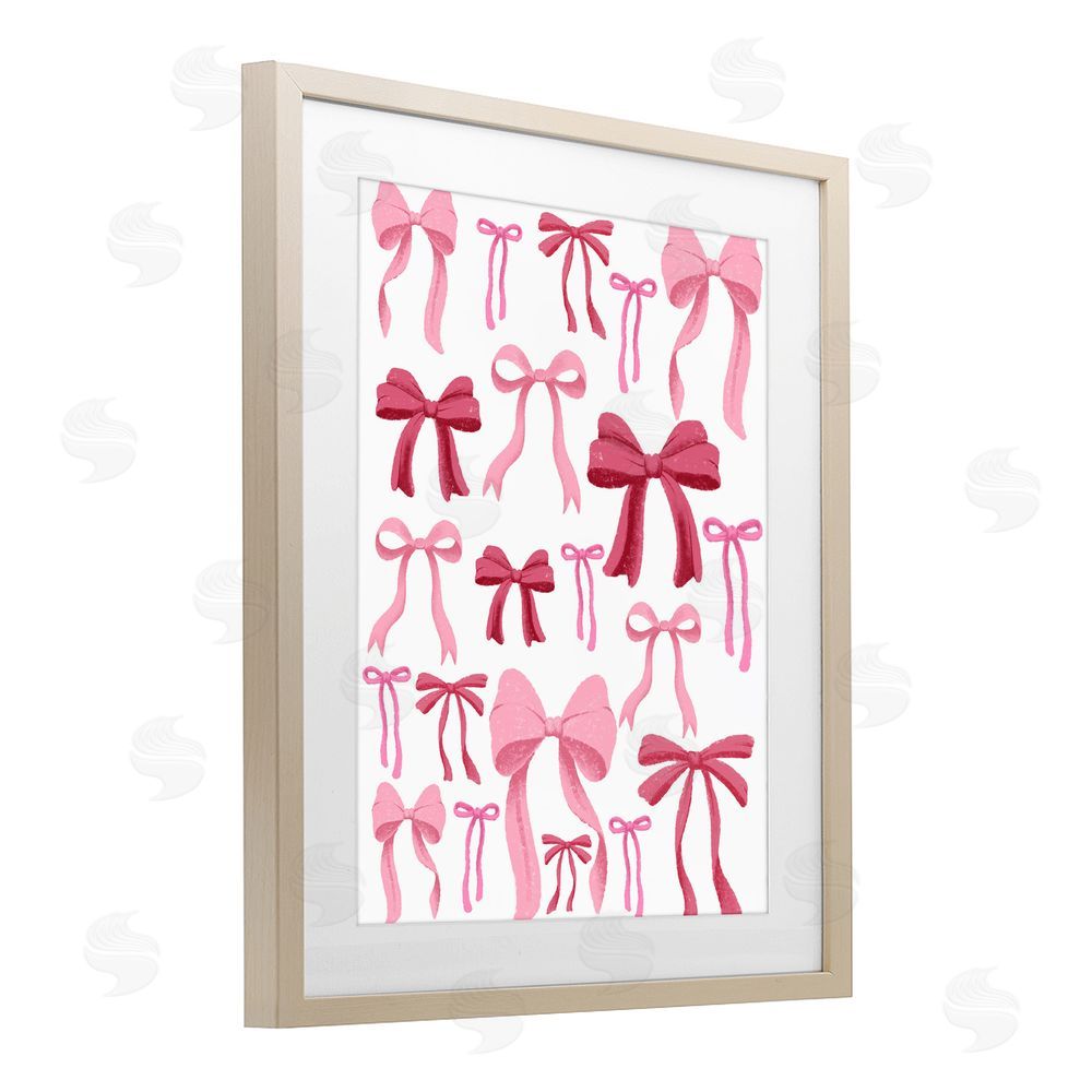 Marcus Prime Bows All Over Pink & Red Brown Framed Print Under Glass Wall Art