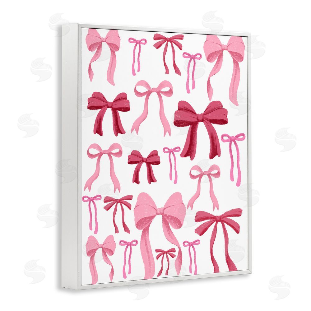 Marcus Prime Bows All Over Pink & Red White Framed Giclee Wall Art Print