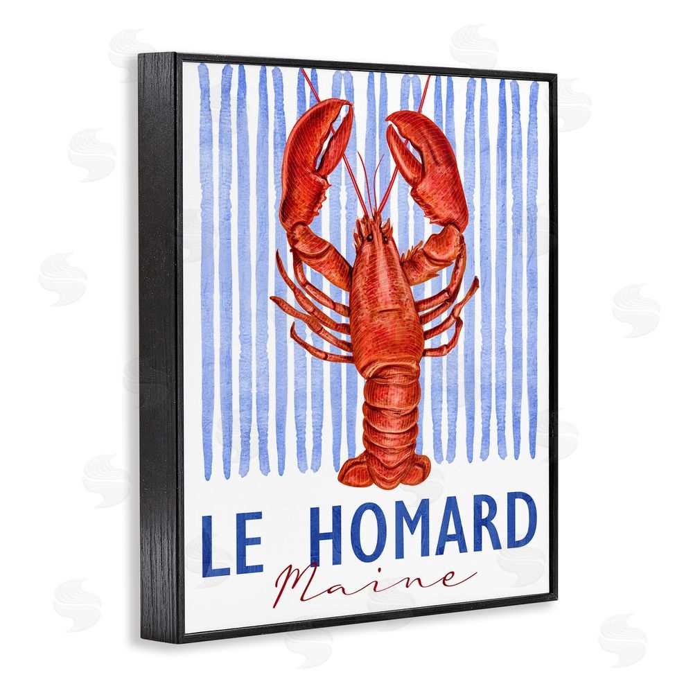 Kim Allen Le Homard Nautical Stripes Black Framed Giclee Wall Art Print