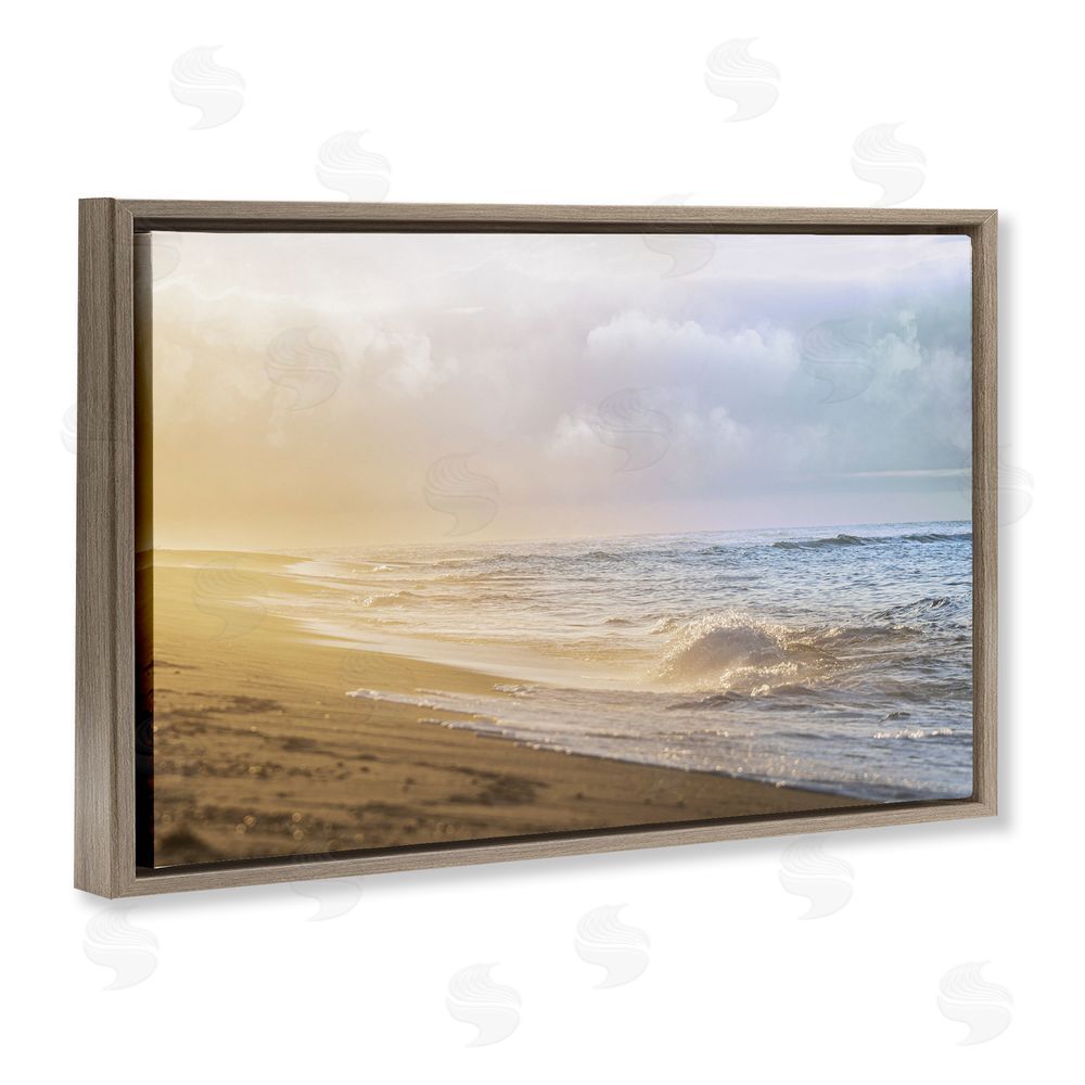 Marcus Prime Gentle Seaside Breeze Brown Floating Frame Canvas Wall Art Print