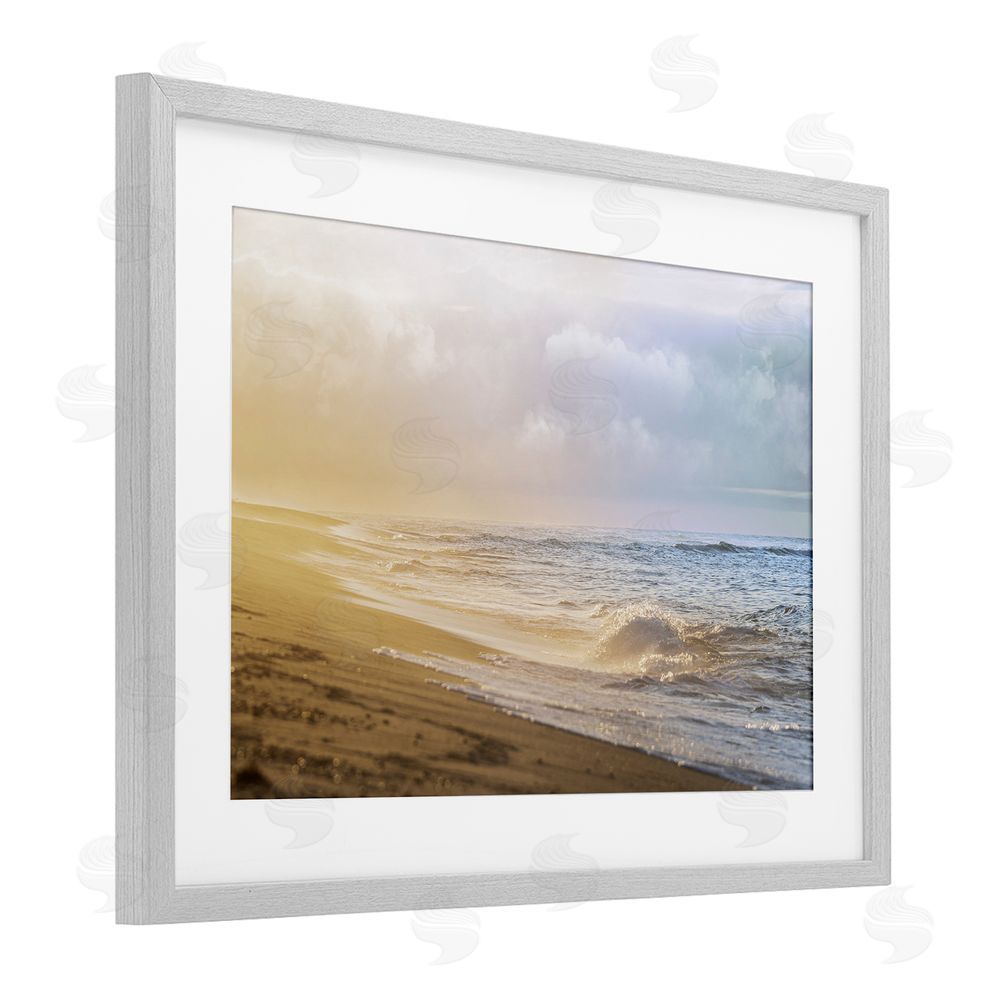 Marcus Prime Gentle Seaside Breeze Gray Framed Print Under Glass Wall Art