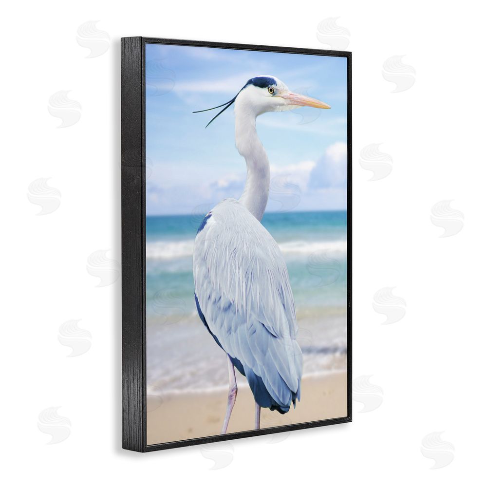 Marcus Prime Vacationing Heron by Seaside Black Framed Giclee Wall Art Print