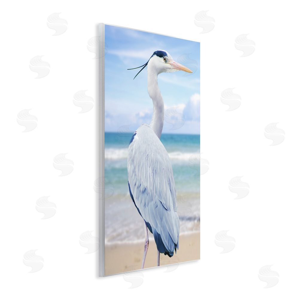 Marcus Prime Vacationing Heron by Seaside Wooden Wall Plaque Art Print
